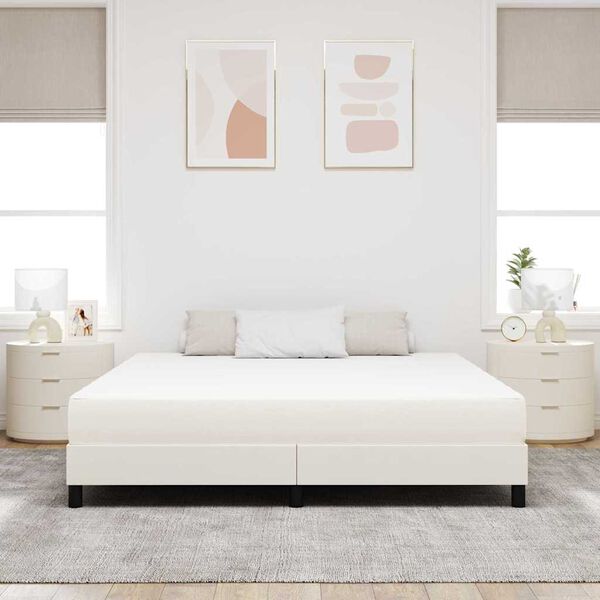vidaXL Voodi madrats madratsiga cream 180 x 200 cm kangas