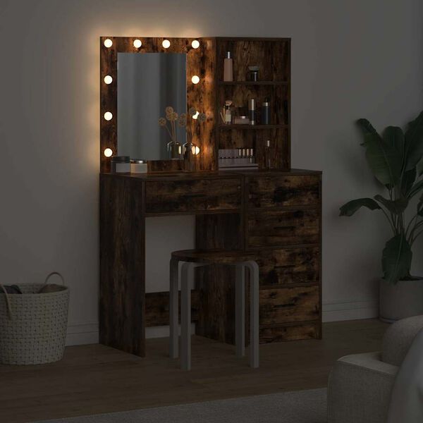 vidaXL Riietumislaud sahtliga 2 pcs Pruun 50 x 41 x 135 cm Tehispuit