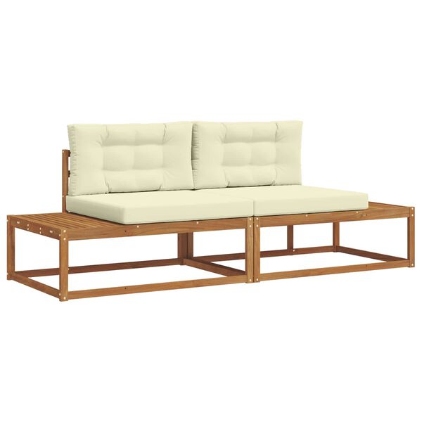 vidaXL V&auml;li diivanikomplekt padjaga 2 T&uuml;kk Looduslik ja kreem