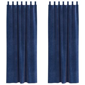 vidaXL Pimendavad kardinad 2 pcs Tumesinine 140 x 225 cm Samet