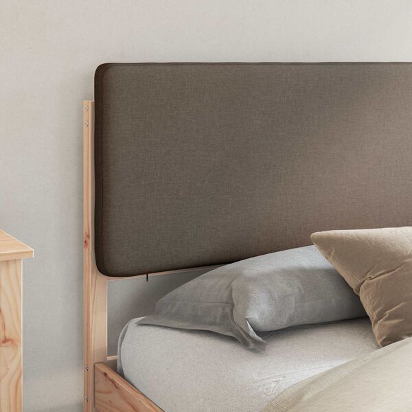 vidaXL Voodiraam Pehme Peatoega Pruunikashall 200 x 200 cm Tahke m&auml;nd