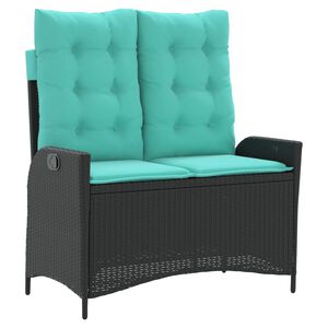 vidaXL allalastav aiapink koos istmepadjaga, must, pol&uuml;rotang