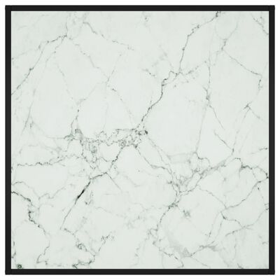 vidaXL kohvilaud, must, valge marmorklaasoga, 90 x 90 x 50 cm