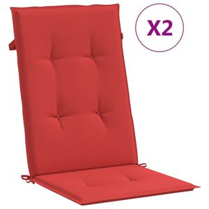 vidaXL k&otilde;rge seljatoega toolipadjad 2 tk, punane, 120x50x3 cm, kangas