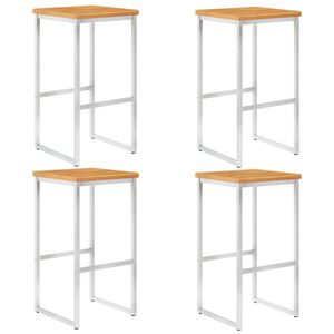 vidaXL aiatoolid, 4 tk, toekas akaatsiapuit ja roostevaba teras