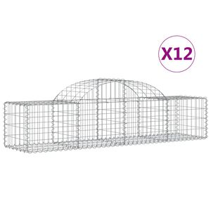 vidaXL kaarekujulised gabioonkorvid 12 tk, 200x50x40/60 cm, raud