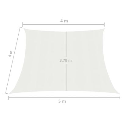 vidaXL päikesepuri 160 g/m² valge 4/5x4 m HDPE