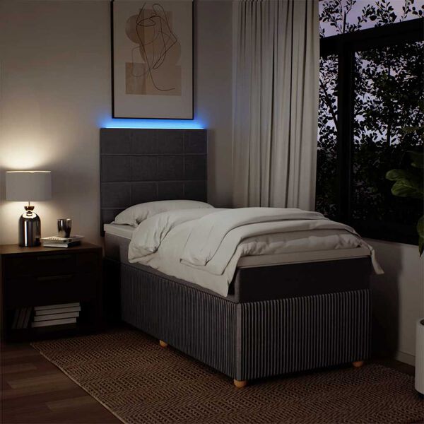 vidaXL kontinentaalvoodi madratsiga, pruunikashall, 90x190 cm, kangas