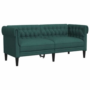 vidaXL Chesterfield 2-kohaline diivan, tumeroheline, kangas