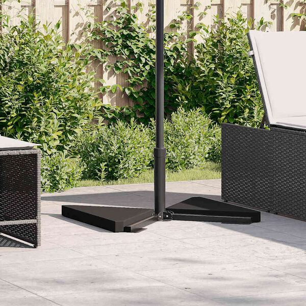 vidaXL Vihmavarju kaalutaldrikud 2 tk Must Graniit Kolmnurkne 14 kg