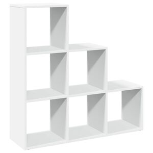 vidaXL ruumijagaja raamaturiiul, 3 riiulit, valge, 99 x 29 x 99 cm, t&ouml;&ouml;deldud puit