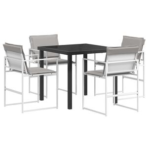 vidaXL Aia s&ouml;&ouml;gilaudade komplekt 5 pcs Valge ja helehall