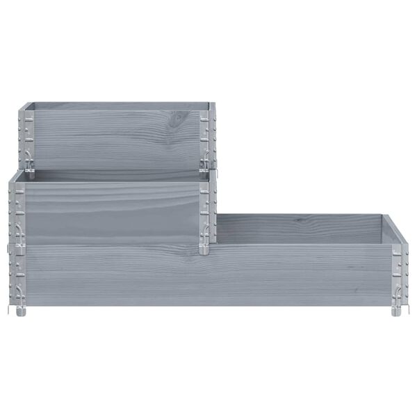 vidaXL 3-korruseline taimekast, hall 120x80 cm, männipuit