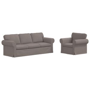 vidaXL Diivanikomplekt 2 pcs Pruunikashall 215 x 82 x 80 cm kangas