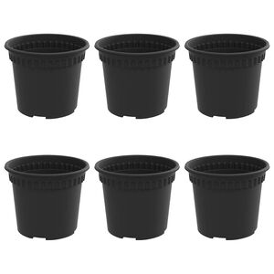 vidaXL &Uuml;mmargune lillepott 6 pcs Must &Oslash; 12,5 x 10 cm Plastmass