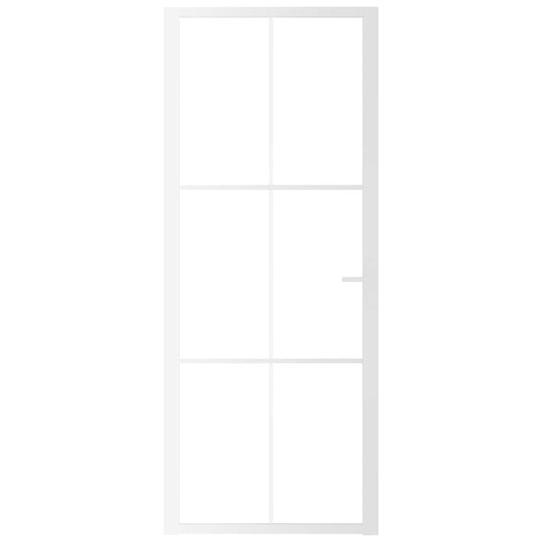 vidaXL siseuks, 83x201,5 cm, valge, ESG-klaas ja alumiinium