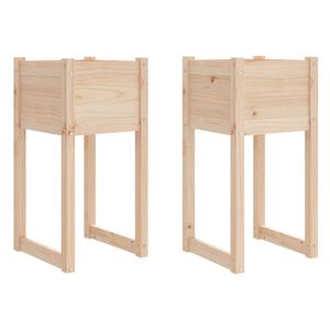 vidaXL taimekastid, 2 tk, 40x40x81 cm, toekas m&auml;nnipuit