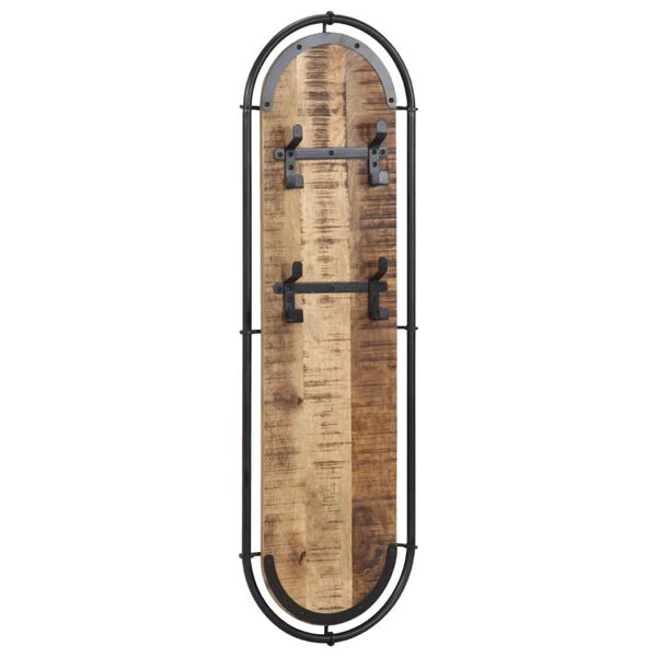 vidaXL seinale kinnitatav riidenagi 4 konksuga, 2 tk, mangopuit