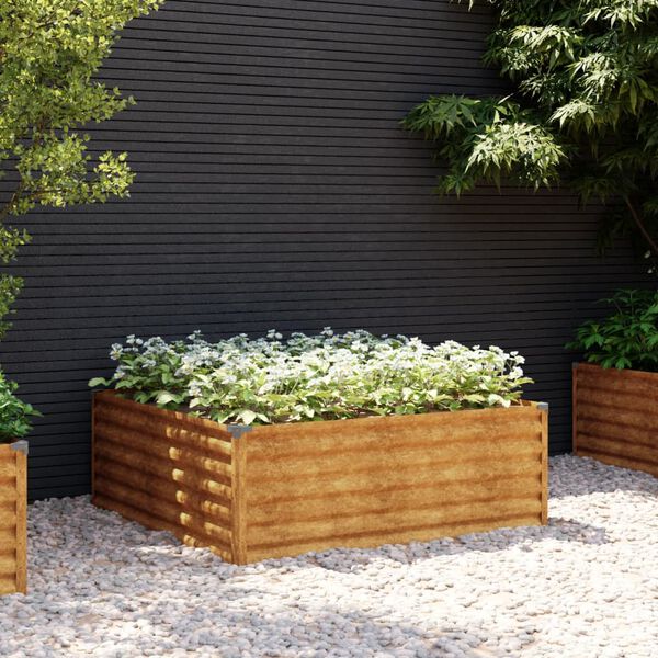 vidaXL taimekast, 100 x 100 x 36 cm, Corten-teras