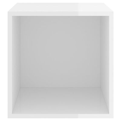 vidaXL seinakapp, 2 tk, kõrgläikega valge, 37x 37x37 cm puitlaastplaat
