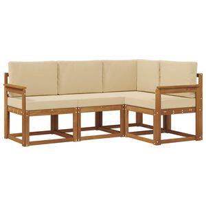 vidaXL V&auml;li diivanikomplekt padjaga 4 pcs Looduslik ja beež