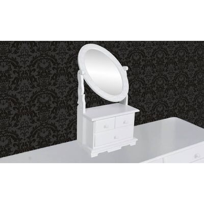 vidaXL pööratava ovaalse peegliga tualettlaud, MDF