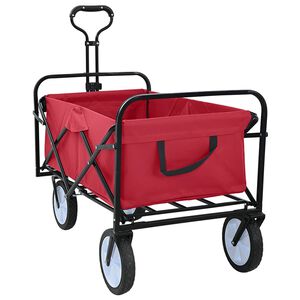 vidaXL Kokkuvolditav K&auml;si Trolley Punane 94 x 53 x 99 cm