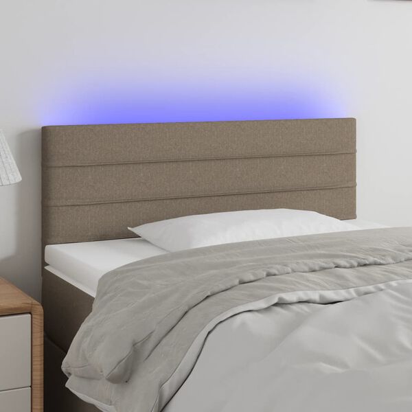 vidaXL LED-voodipeats, pruunikashall, 100x5x78/88 cm, kangas