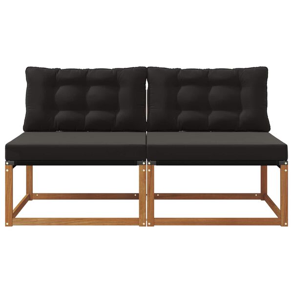 vidaXL 2 T&uuml;kk V&auml;ljas Keskmine Diivan Tugev akatsiapuu Neutraalne