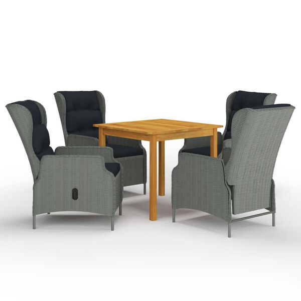 vidaXL 5-osaline aiam&ouml;&ouml;bli s&ouml;&ouml;gikomplekt, helehall