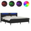 vidaXL Voodi raam LED-ribadega peaga Must 180 x 200 cm Kunstnahk