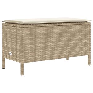 vidaXL Aia jalatoed padjaga Beez ja koor 80 x 38 x 42 cm PE rattan