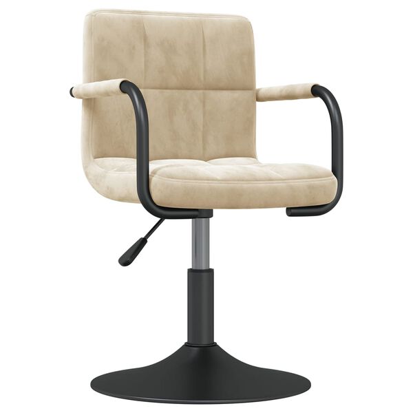 vidaXL pööratavad söögitoolid 2 tk, kreemjas, samet