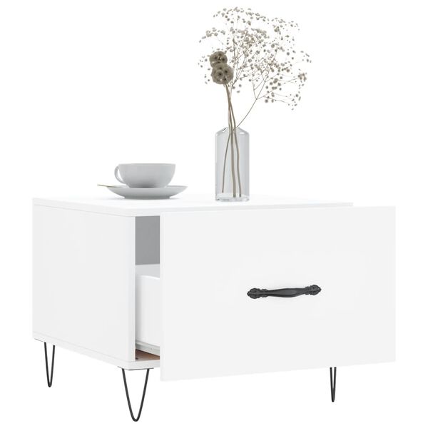 vidaXL kohvilaud, valge, 50 x 50 x 40 cm, tehispuit