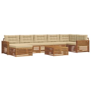 vidaXL V&auml;li diivanikomplekt padjaga 8 pcs Looduslik ja beež