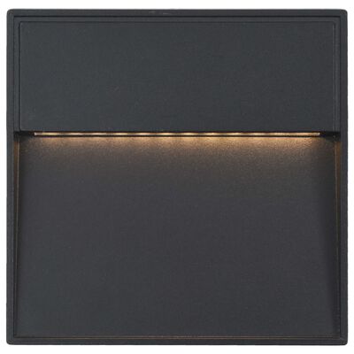 vidaXL LED-seinavalgustid õue 2 tk, 3 W mustad, kandilised