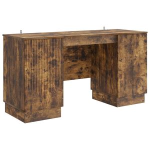 vidaXL Laud riiuliga Suitsutatud tamm 142,5 x 50 x 75 cm Tehispuit