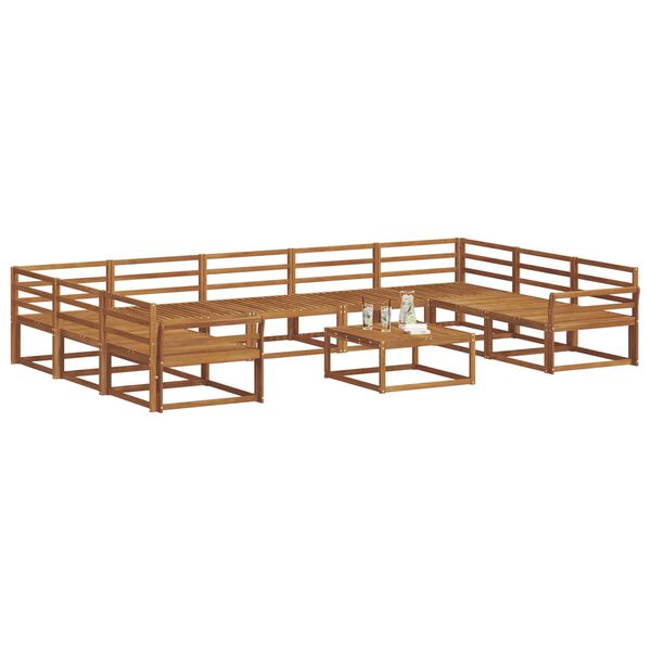 vidaXL V&auml;li diivanikomplekt 10 pcs Neutraalne Tugev akatsiapuu