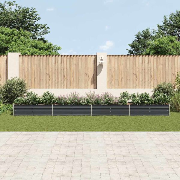 vidaXL aia taimelava tsingitud teras 600 x 80 x 45 cm antratsiithall