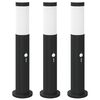 vidaXL anduriga pollarvalgustid 3 tk 50 cm roostevaba teras IP44