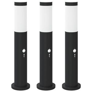 vidaXL anduriga pollarvalgustid 3 tk 50 cm roostevaba teras IP44