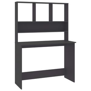 vidaXL kirjutuslaud riiulitega betoonhall 110x45x157 cm puitlaastplaat