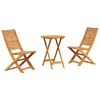 vidaXL Kokkupandav Bistroo Komplekt 3 pcs Pruun Tugev akatsiapuu