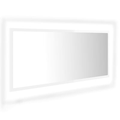 vidaXL LED vannitoa peeglikapp, kõrgläikega valge, 100x8,5x37, akrüül