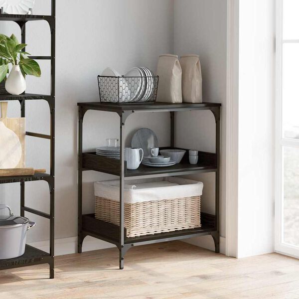 vidaXL K&ouml;&ouml;gik&auml;ru Must tamm 60 x 41 x 80.5 cm Tehispuit