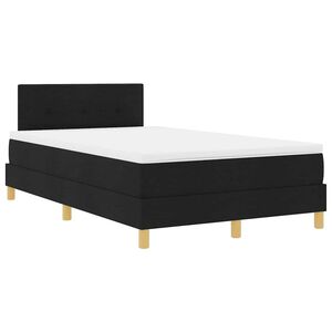 vidaXL LED Box Spring Voodi LED-ribadega Must 120 x 200 cm kangas