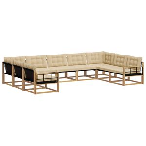 vidaXL V&auml;li diivanikomplekt padjaga 9 pcs Valge ja Beez