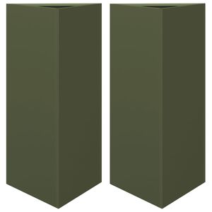 vidaXL aia taimekastid 2 tk, roheline, kolmnurk, 40x34,5x75 cm, teras