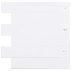 vidaXL Subway plaat 10 pcs Valge 30 x 30 cm Pol&uuml;uretaan ja PET