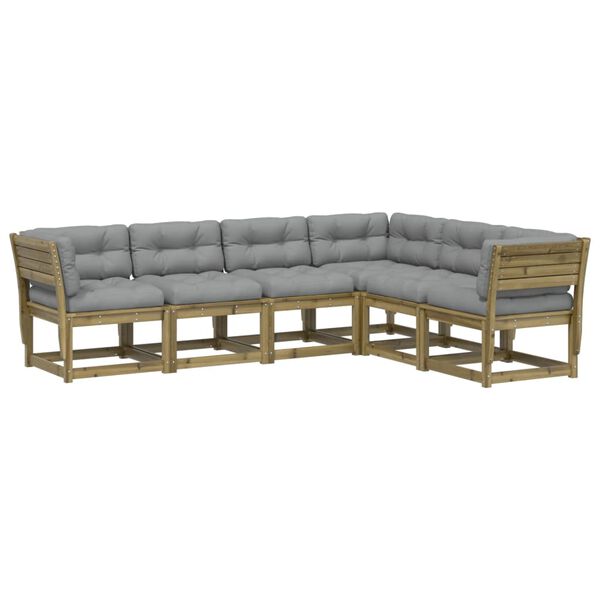 vidaXL 6-osaline aiadiivani komplekt patjadega, immutatud m&auml;nnipuit